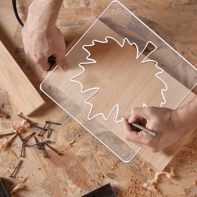 beinkmake Maple Leaf Router Template Acrylic Clear Valet Tray Router Template for Woodworking Drawing Inlay Templates Charcuterie Board Handicraft Decorative 7.9x7.9 inch - Image 3